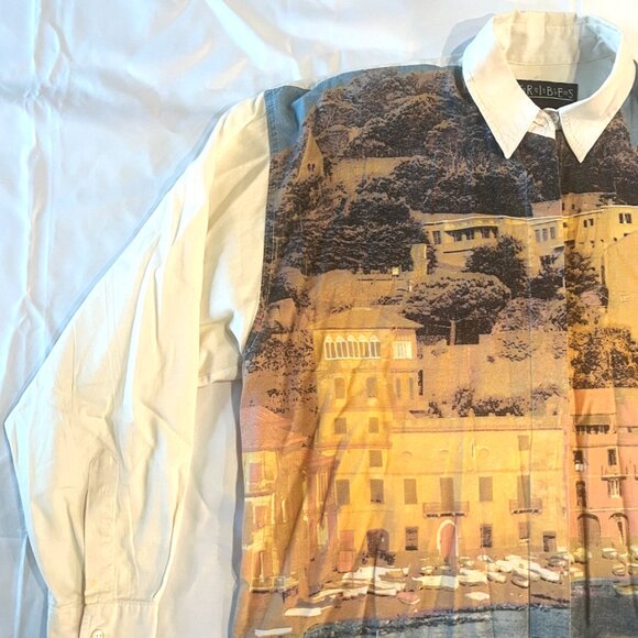 Tribes for Her Vintage Abstract Print Button-Down Shirt - Large - Picture 2 of 4